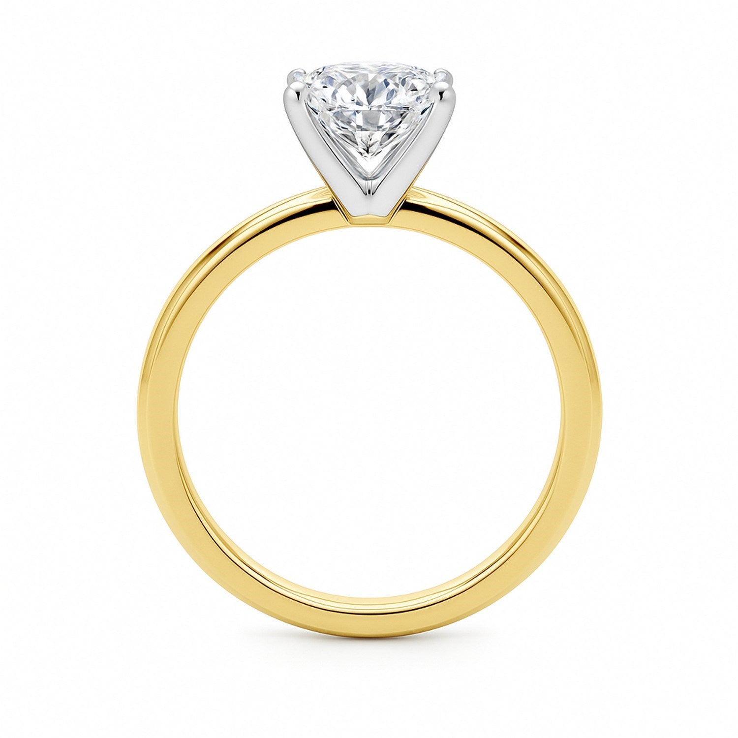 1.50Ct Cushion Lab Grown IGI G/VS1 Diamond Ring in 10K Yellow Gold