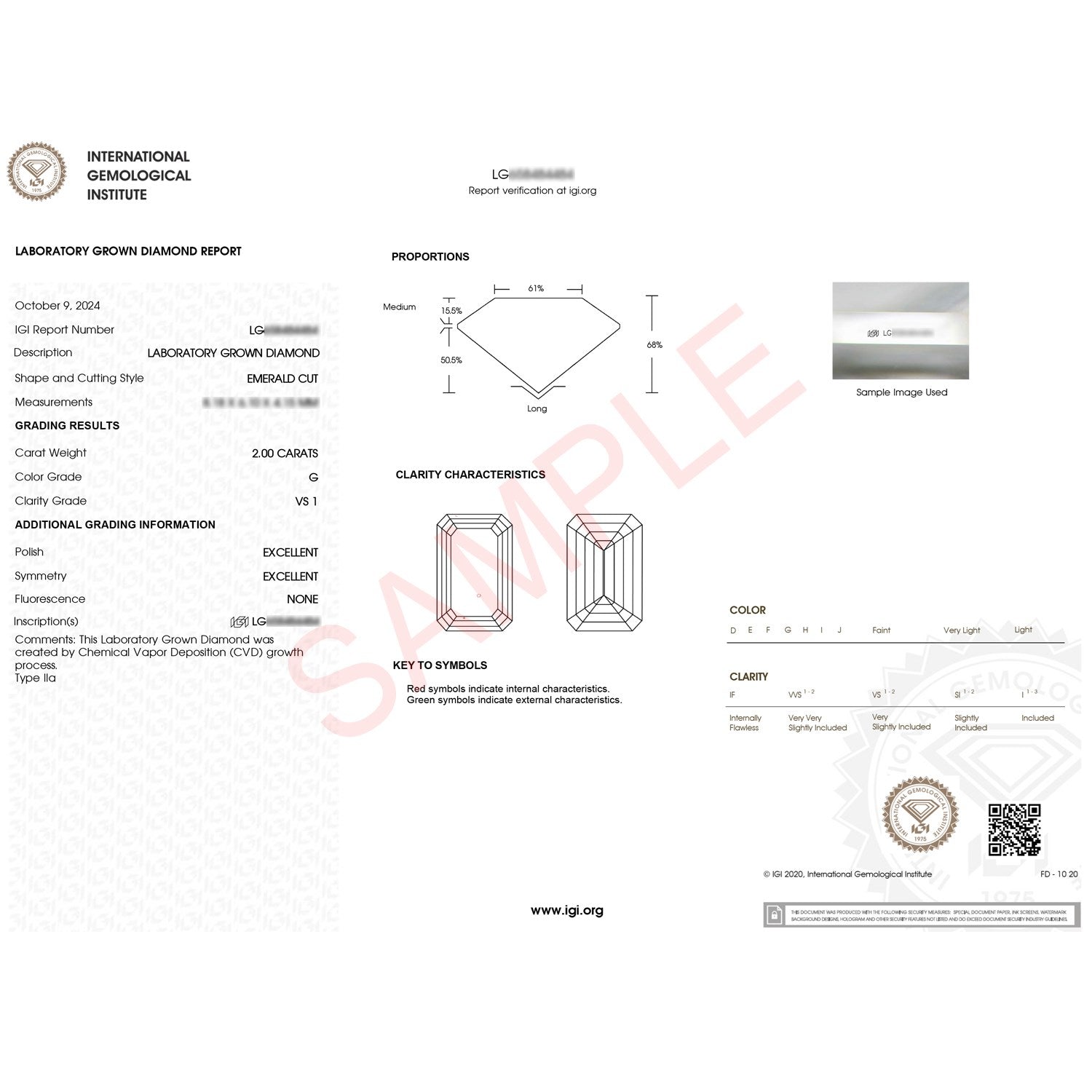 2 Carat Emerald Lab Grown IGI G/VS1 Diamond Solitaire Ring in 14K Yellow Gold