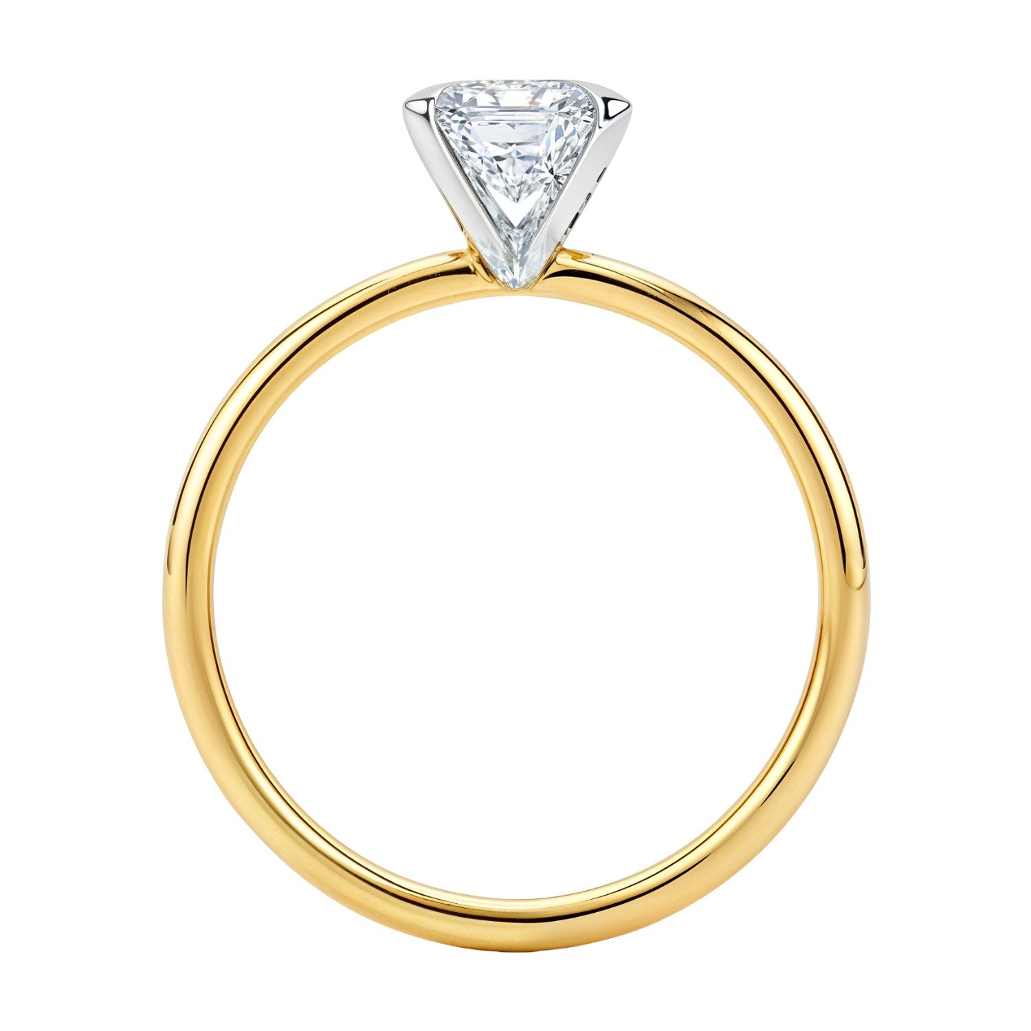 2 Carat Emerald Lab Grown IGI G/VS1 Diamond Solitaire Ring in 14K Yellow Gold