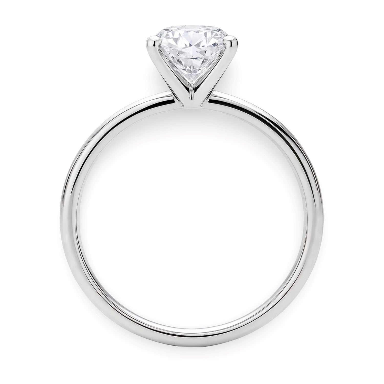 1 1/2 Carat Round Lab Grown IGI G/VS1 Diamond Solitaire Ring in Sterling Silver